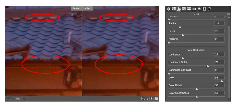 Color Slider Comparison Zoomed in