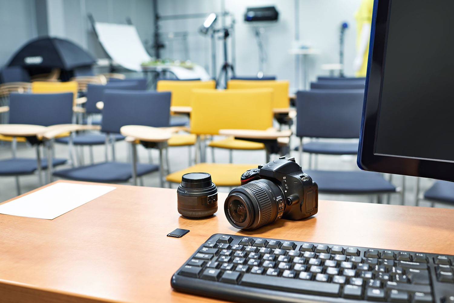 photography classroom and photo camera