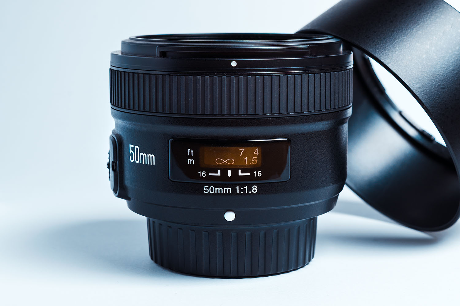 50mm lens on a white background
